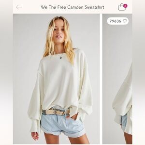 Free People Cream Camden Sweatshirt // Medium
